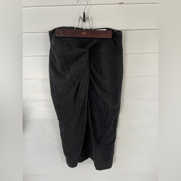 Charcoal Ruched Waist Zara Midi Skirt - Picture 1 of 7